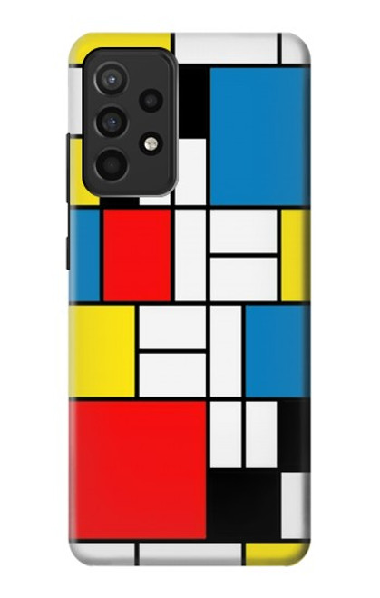 W3814 Piet Mondrian Line Art Composition Hard Case and Leather Flip Case For Samsung Galaxy A52, Galaxy A52 5G