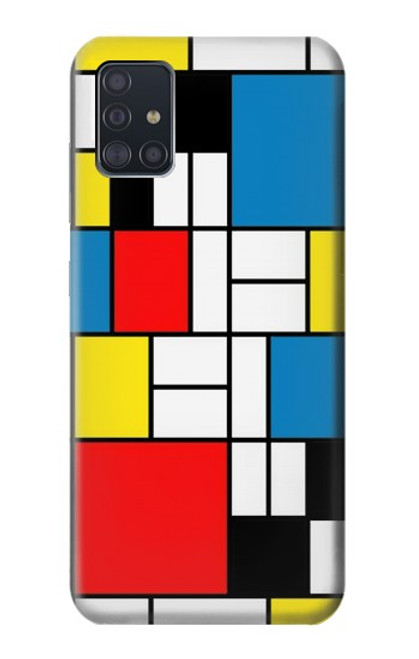 W3814 Piet Mondrian Line Art Composition Hard Case and Leather Flip Case For Samsung Galaxy A51