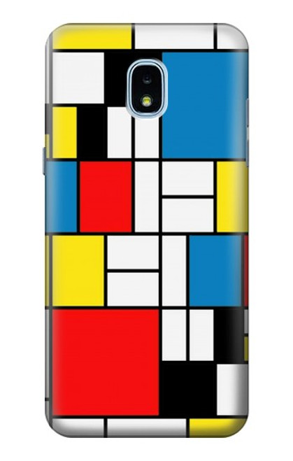 W3814 Piet Mondrian Line Art Composition Hard Case and Leather Flip Case For Samsung Galaxy J3 (2018), J3 Star, J3 V 3rd Gen, J3 Orbit, J3 Achieve, Express Prime 3, Amp Prime 3