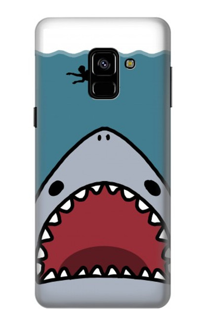 W3825 Cartoon Shark Sea Diving Hard Case and Leather Flip Case For Samsung Galaxy A8 (2018)