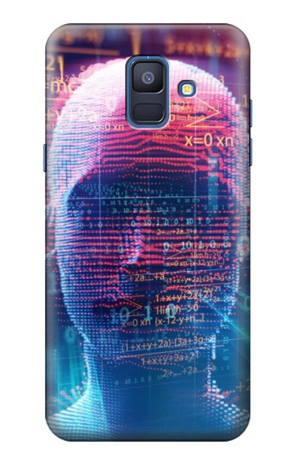 W3800 Digital Human Face Hard Case and Leather Flip Case For Samsung Galaxy A6 (2018)