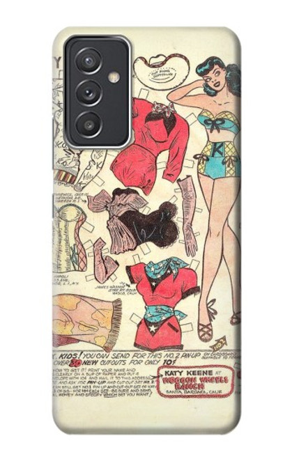 W3820 Vintage Cowgirl Fashion Paper Doll Hard Case and Leather Flip Case For Samsung Galaxy Quantum 2