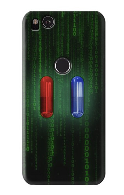 W3816 Red Pill Blue Pill Capsule Hard Case and Leather Flip Case For Google Pixel 2
