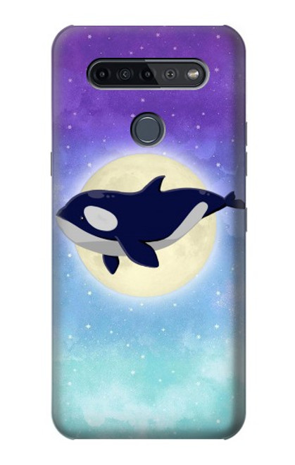 W3807 Killer Whale Orca Moon Pastel Fantasy Hard Case and Leather Flip Case For LG K51S