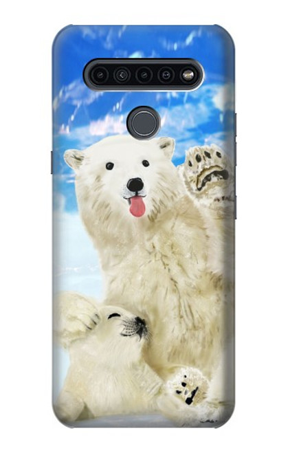 W3794 Arctic Polar Bear in Love with Seal Paint Hard Case and Leather Flip Case For LG K41S