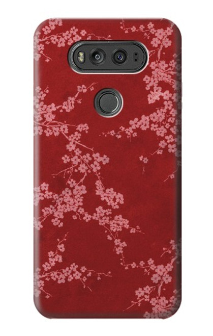 W3817 Red Floral Cherry blossom Pattern Hard Case and Leather Flip Case For LG V20