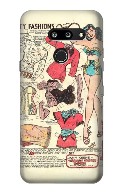 W3820 Vintage Cowgirl Fashion Paper Doll Hard Case and Leather Flip Case For LG G8 ThinQ