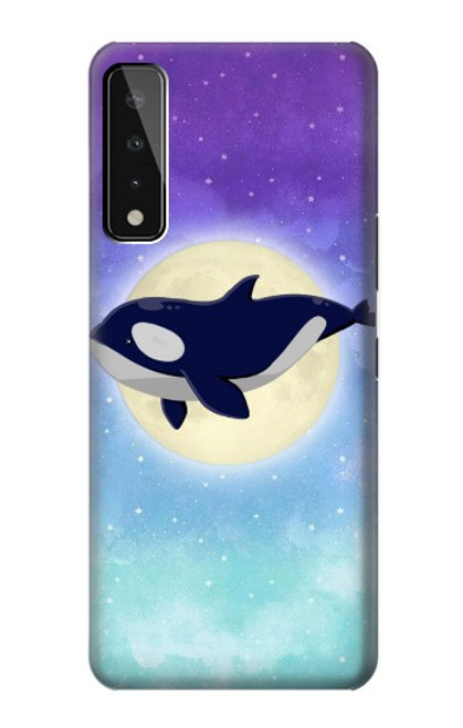 W3807 Killer Whale Orca Moon Pastel Fantasy Hard Case and Leather Flip Case For LG Stylo 7 4G