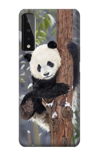 W3793 Cute Baby Panda Snow Painting Hard Case and Leather Flip Case For LG Stylo 7 5G