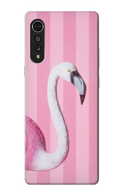 W3805 Flamingo Pink Pastel Hard Case and Leather Flip Case For LG Velvet