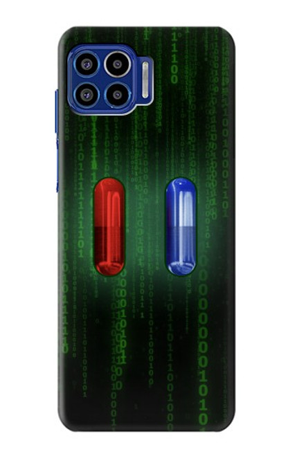 W3816 Red Pill Blue Pill Capsule Hard Case and Leather Flip Case For Motorola One 5G