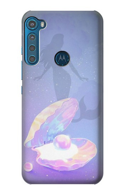 W3823 Beauty Pearl Mermaid Hard Case and Leather Flip Case For Motorola One Fusion+