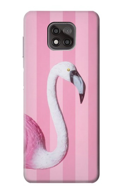 W3805 Flamingo Pink Pastel Hard Case and Leather Flip Case For Motorola Moto G Power (2021)