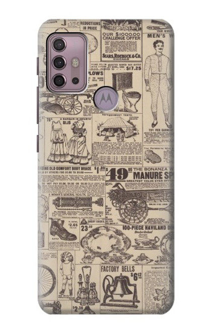 W3819 Retro Vintage Paper Hard Case and Leather Flip Case For Motorola Moto G30, G20, G10