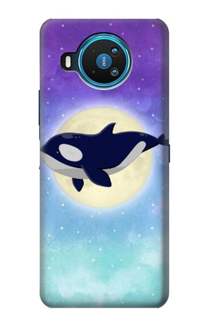 W3807 Killer Whale Orca Moon Pastel Fantasy Hard Case and Leather Flip Case For Nokia 8.3 5G