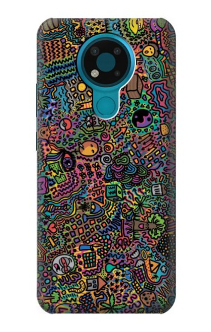 W3815 Psychedelic Art Hard Case and Leather Flip Case For Nokia 3.4