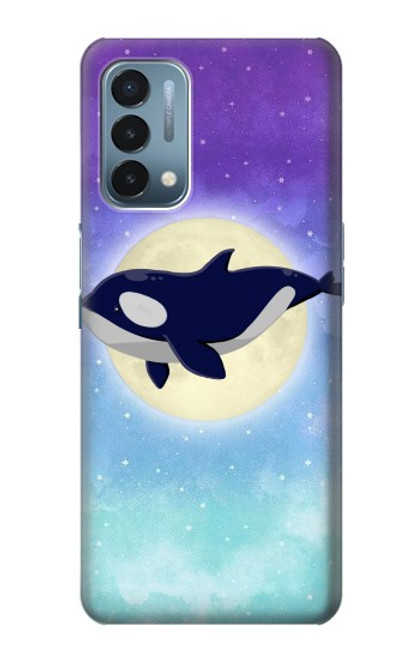 W3807 Killer Whale Orca Moon Pastel Fantasy Hard Case and Leather Flip Case For OnePlus Nord N200 5G
