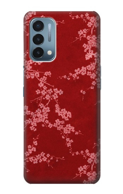 W3817 Red Floral Cherry blossom Pattern Hard Case and Leather Flip Case For OnePlus Nord N200 5G