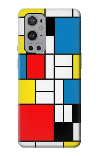 W3814 Piet Mondrian Line Art Composition Hard Case and Leather Flip Case For OnePlus 9 Pro