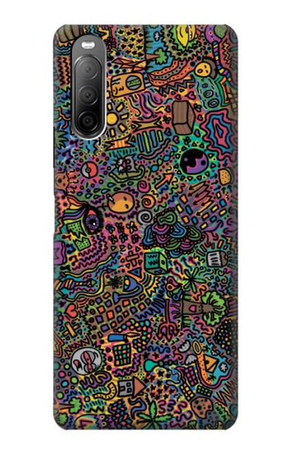 W3815 Psychedelic Art Hard Case and Leather Flip Case For Sony Xperia 10 II