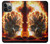 W0863 Hell Fire Skull Hard Case and Leather Flip Case For iPhone 13 Pro