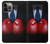 W2261 Businessman Black Suit With Boxing Gloves Hard Case and Leather Flip Case For iPhone 13 Pro