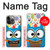 W2521 Cute Nerd Owl Cartoon Hard Case and Leather Flip Case For iPhone 13 Pro