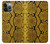 W3365 Yellow Python Skin Graphic Print Hard Case and Leather Flip Case For iPhone 13 Pro