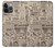 W3819 Retro Vintage Paper Hard Case and Leather Flip Case For iPhone 13 Pro