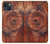 W0603 Wood Graphic Printed Hard Case and Leather Flip Case For iPhone 13 mini