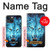 W0752 Blue Fire Grim Wolf Hard Case and Leather Flip Case For iPhone 13 mini