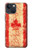 W1603 Canada Flag Old Vintage Hard Case and Leather Flip Case For iPhone 13 mini