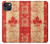 W1603 Canada Flag Old Vintage Hard Case and Leather Flip Case For iPhone 13 mini