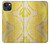 W2713 Yellow Snake Skin Graphic Printed Hard Case and Leather Flip Case For iPhone 13 mini