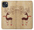 W3081 Wooden Raindeer Graphic Printed Hard Case and Leather Flip Case For iPhone 13 mini