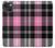 W3091 Pink Plaid Pattern Hard Case and Leather Flip Case For iPhone 13 mini