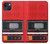 W3204 Red Cassette Recorder Graphic Hard Case and Leather Flip Case For iPhone 13 mini