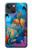 W3227 Underwater World Cartoon Hard Case and Leather Flip Case For iPhone 13 mini