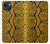 W3365 Yellow Python Skin Graphic Print Hard Case and Leather Flip Case For iPhone 13 mini