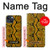 W3365 Yellow Python Skin Graphic Print Hard Case and Leather Flip Case For iPhone 13 mini