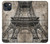 W3416 Eiffel Tower Blueprint Hard Case and Leather Flip Case For iPhone 13 mini