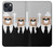 W3557 Bear in Black Suit Hard Case and Leather Flip Case For iPhone 13 mini