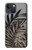 W3692 Gray Black Palm Leaves Hard Case and Leather Flip Case For iPhone 13 mini