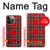 W2374 Tartan Red Pattern Hard Case and Leather Flip Case For iPhone 13 Pro Max