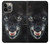 W2823 Black Wolf Blue Eyes Face Hard Case and Leather Flip Case For iPhone 13 Pro Max