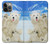 W3794 Arctic Polar Bear in Love with Seal Paint Hard Case and Leather Flip Case For iPhone 13 Pro Max