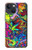 W3255 Colorful Art Pattern Hard Case and Leather Flip Case For iPhone 13