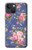 W3265 Vintage Flower Pattern Hard Case and Leather Flip Case For iPhone 13