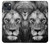 W3372 Lion Face Hard Case and Leather Flip Case For iPhone 13