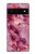 W3052 Pink Marble Graphic Printed Hard Case and Leather Flip Case For Google Pixel 6